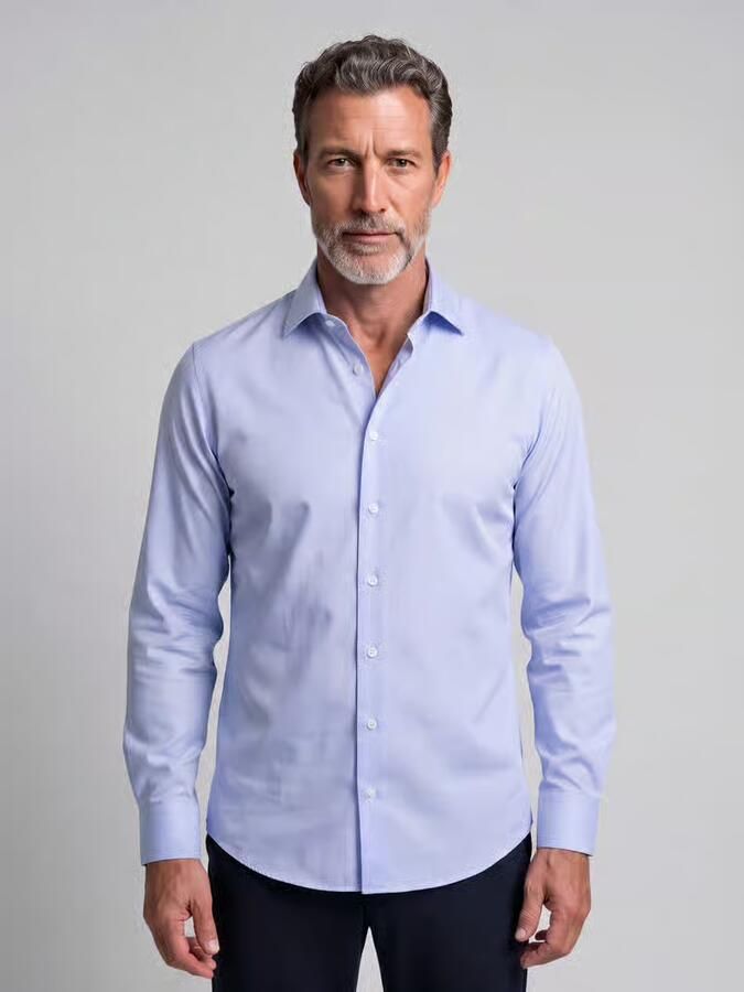 Seidensticker slim fit zakelijk hemd met kentkraag van fijne twill - Foto 3