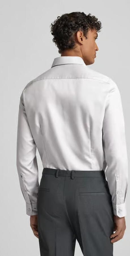 Seidensticker Slim fit zakelijk overhemd van katoen met kentkraag - Foto 4