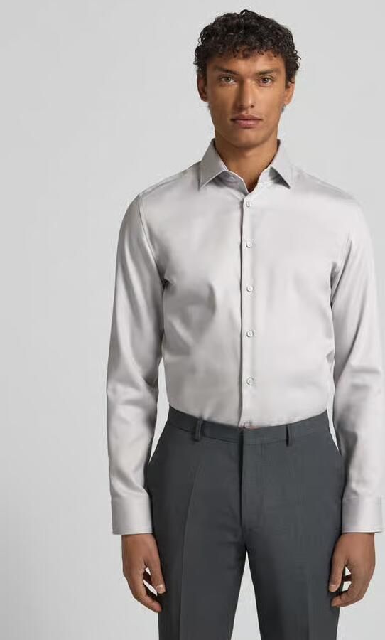 Seidensticker Slim fit zakelijk overhemd van katoen met kentkraag - Foto 3