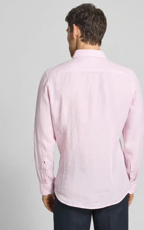 Seidensticker slim fit zakelijk hemd van linnen met kentkraag - Foto 2