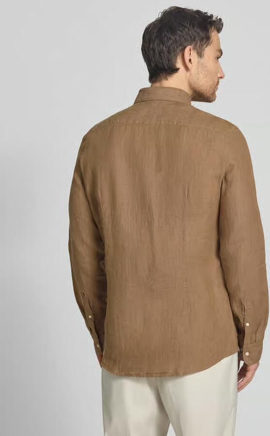 Seidensticker slim fit zakelijk hemd van linnen met kentkraag