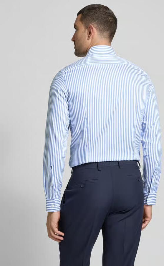 Seidensticker slim fit businessoverhemd van katoen met kentkraag - Foto 4