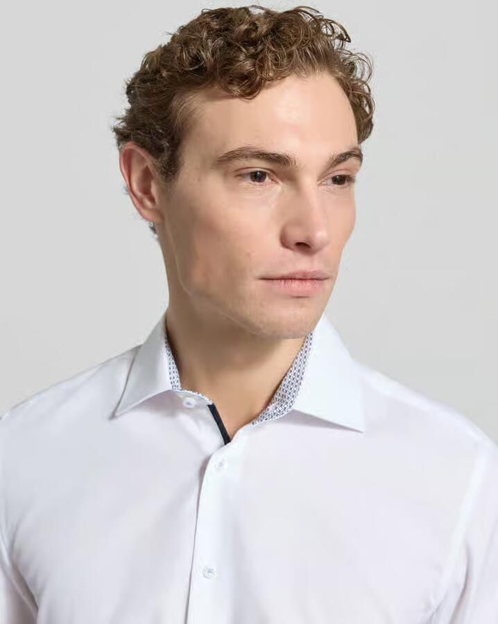 Seidensticker Slim fit zakelijk overhemd met kentkraag van popeline - Foto 2