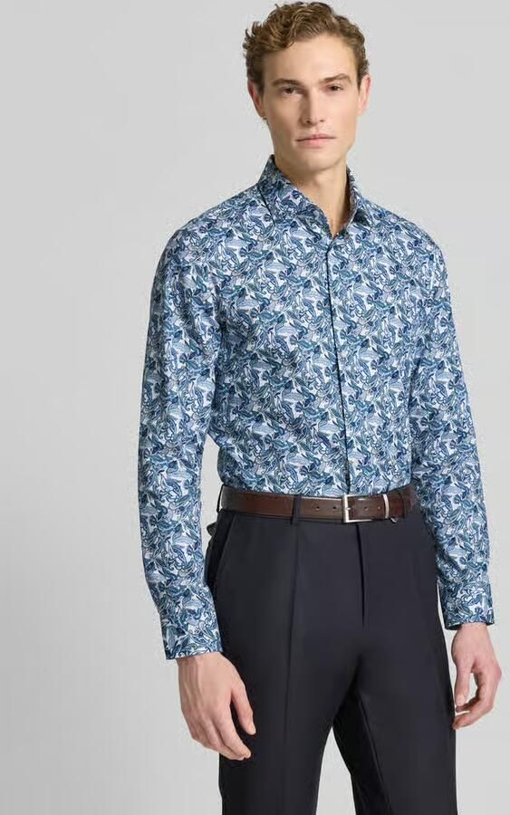 Seidensticker Slim fit zakelijk overhemd van katoen met kentkraag - Foto 2