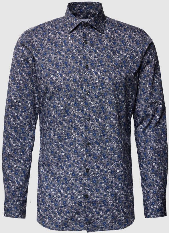 Seidensticker Super SF Super slim fit zakelijk overhemd met bloemenmotief