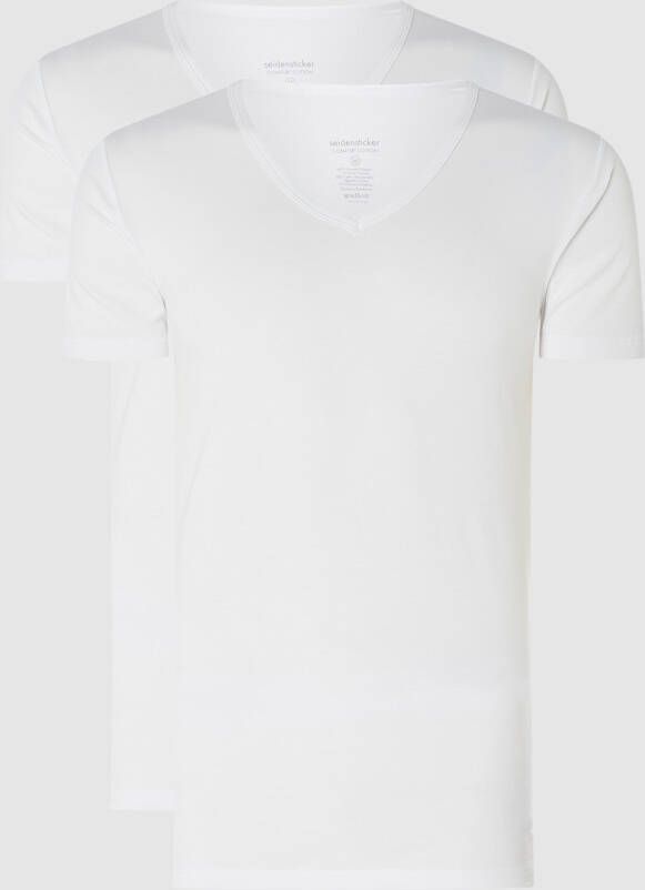 Seidensticker T-shirt met stretch in set van 2 stuks
