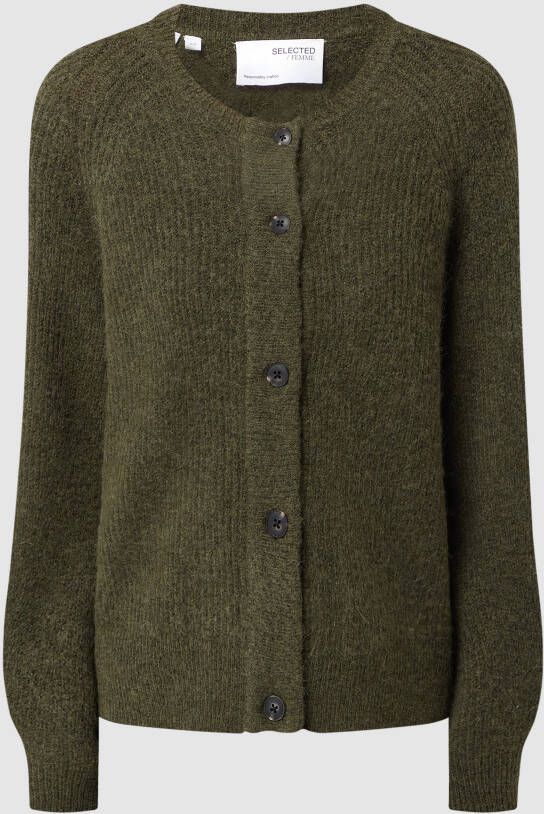 SELECTED FEMME Dames Truien & Vesten Slflulu Ls Knit Short Cardigan Donkergroen