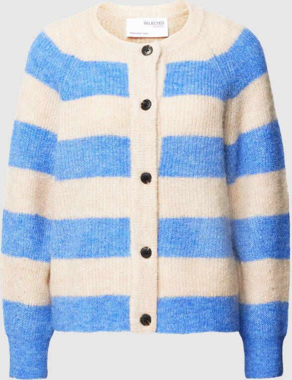 Selected Femme Gebreid jack met knoopsluiting model 'LULU'