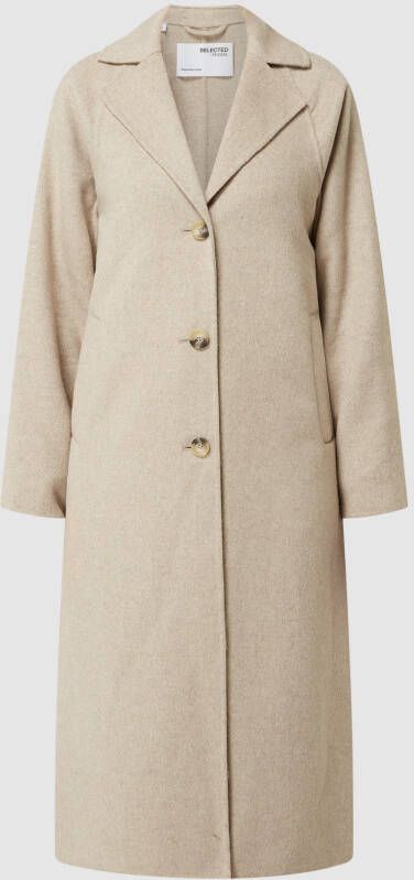 Selected Femme Lange wollen jas met reverskraag model 'New Tama'