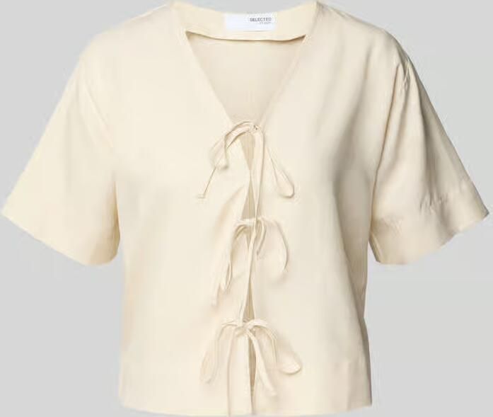 Selected Femme Blouseshirt met vetersluiting model 'NATUK'