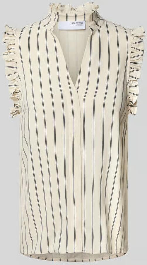 Selected Femme Blousetop van een mix van viscose en linnen model 'VIVA' - Foto 2