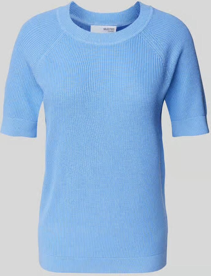 Selected Femme Gebreid shirt met ronde hals model 'SLFELINNA'