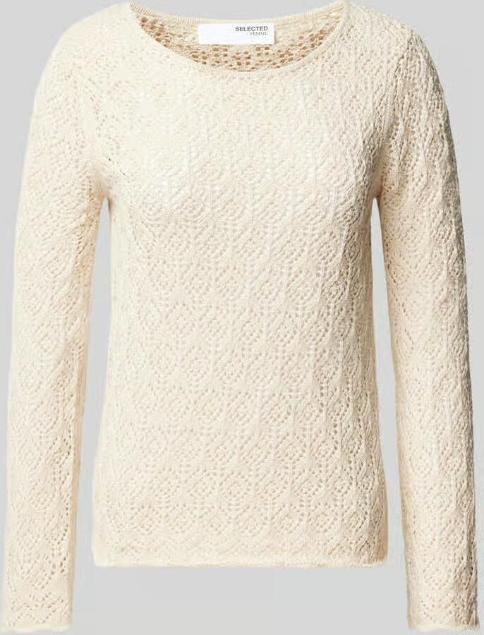 Selected Femme Gebreide pullover met ronde hals model 'NIVA'