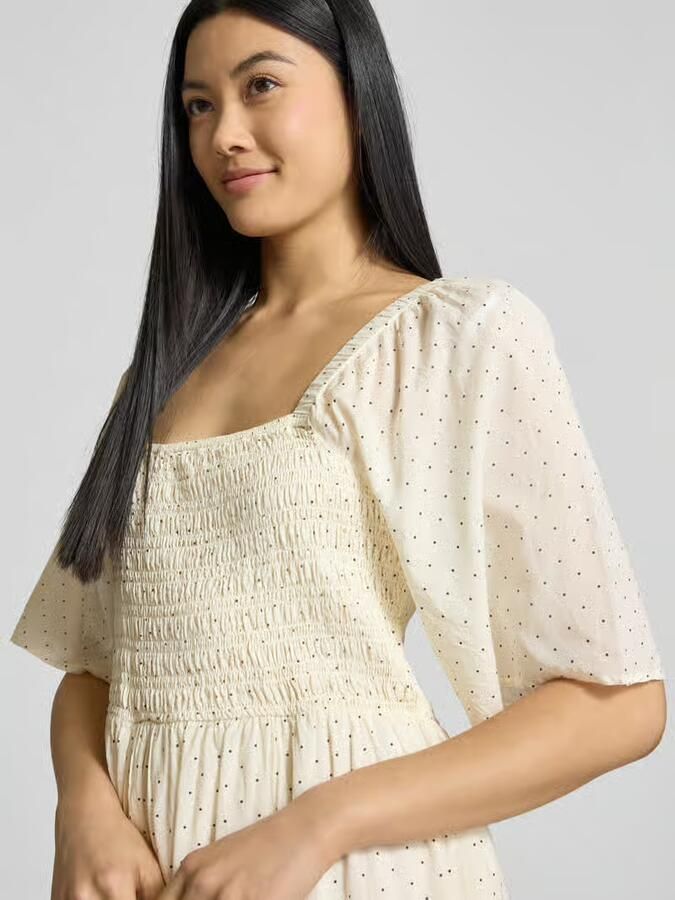 Selected Femme Midi-jurk met smokdetails model 'DORA' - Foto 2
