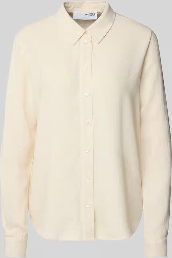 Selected Femme Regular fit blouse van een mix van viscose en linnen model 'VIVA' - Foto 2
