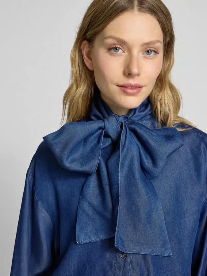 SELECTED FEMME Dames Blouses Slfjanna Ls Relaxed Chambray Shirt Donkerblauw - Foto 10