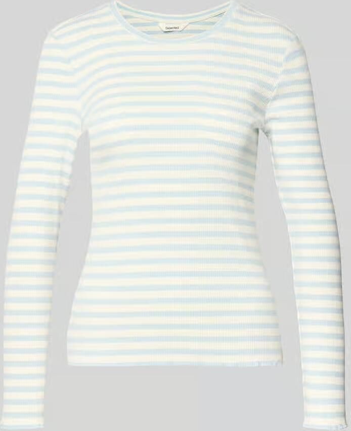 Selected Femme Slim fit shirt met lange mouwen van biologische katoenmix model 'ANNA' - Foto 3