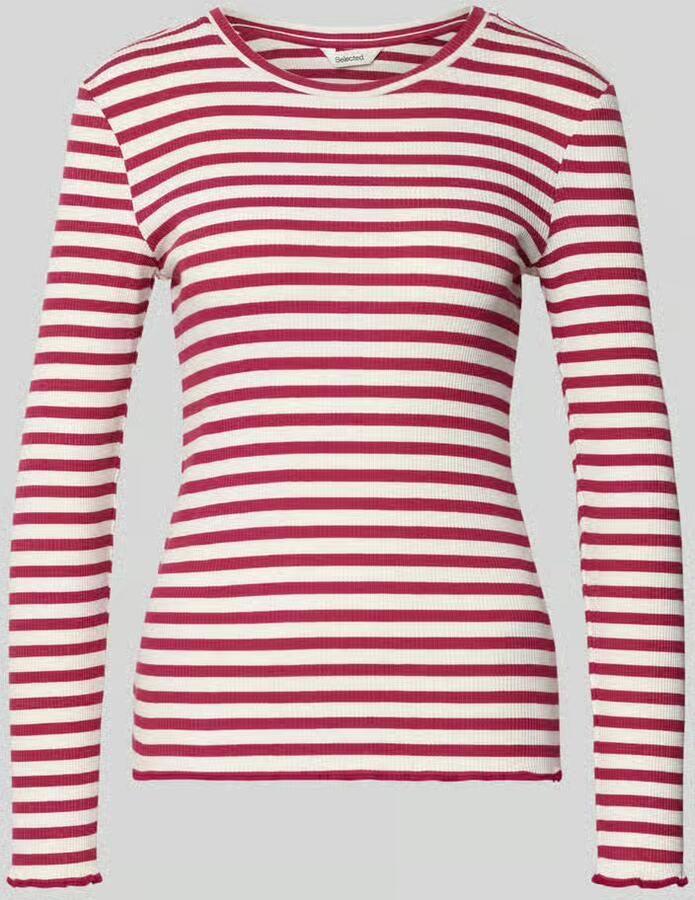Selected Femme Slim fit shirt met lange mouwen van biologische katoenmix model 'ANNA'