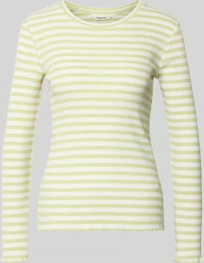 Selected Femme Slim fit shirt met lange mouwen van biologische katoenmix model 'ANNA'