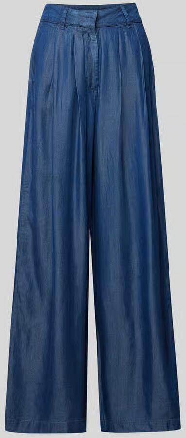 SELECTED FEMME Dames Broeken Slfjanna Hw Pleated Chambray Donkerblauw - Foto 4