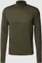 SELECTED HOMME Heren Truien & Vesten Town Merino Coolmax Knit Roll B Groen - Thumbnail 2