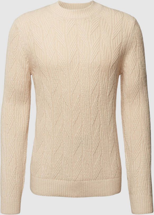 Selected Homme Gebreide pullover met structuurmotief model 'CARIS'