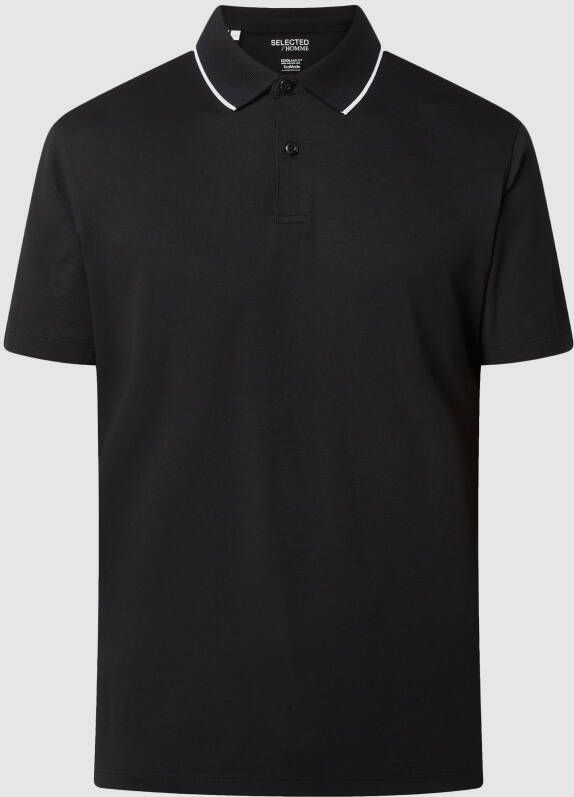 SELECTED HOMME Heren Polo's & T-shirts Slhleroy Coolmax Ss Polo B Zwart