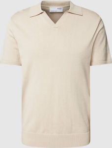 Selected Homme Poloshirt met viscose in effen design
