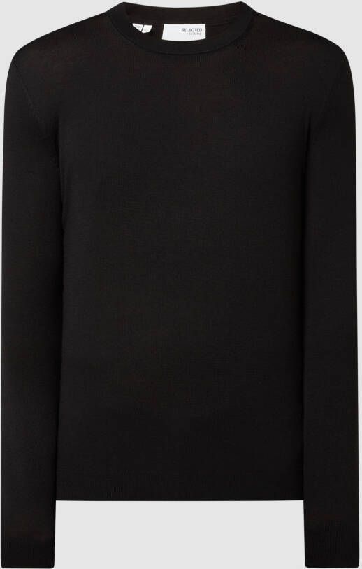 Selected Homme Pullover van merinowolmix model 'Town'