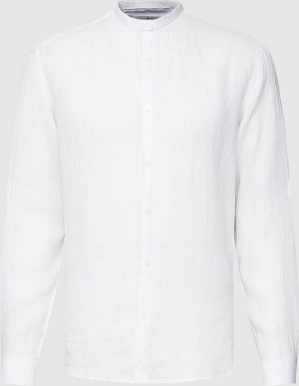 Selected Homme Regular fit linnen overhemd met maokraag model 'KYLIAN'
