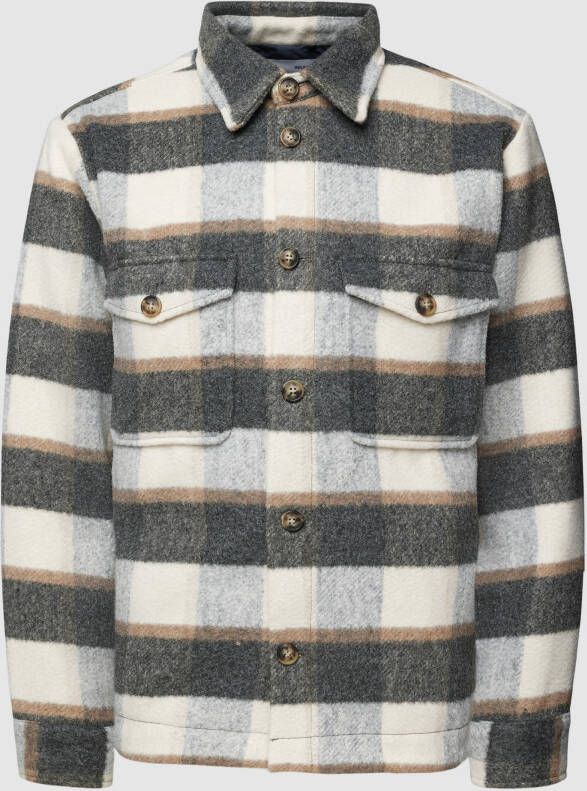 Selected Homme Relaxed fit overshirt met tartanruit