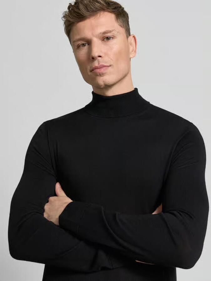 SELECTED MEN Heren Truien & Vesten Slhtray Ls Knit Merino Roll Neck Zwart - Foto 6