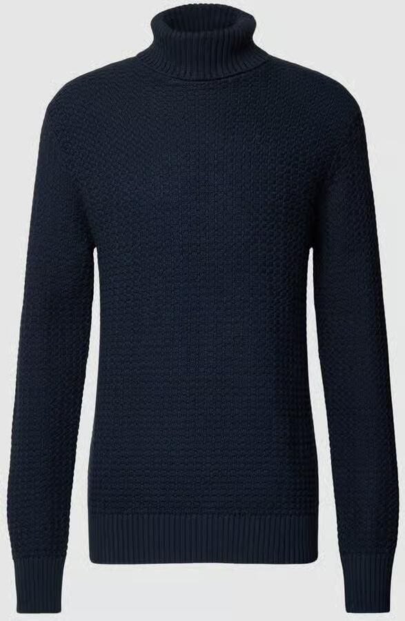 Selected Homme Blauwe Coltrui met Hoge Kraag en Textuur Blue Heren
