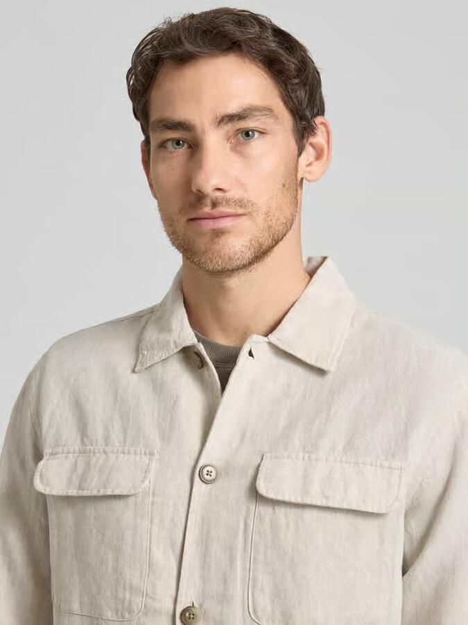 Selected Homme Hemdjack met relaxed fit van mix van katoen en linnen model 'LEROY' - Foto 7