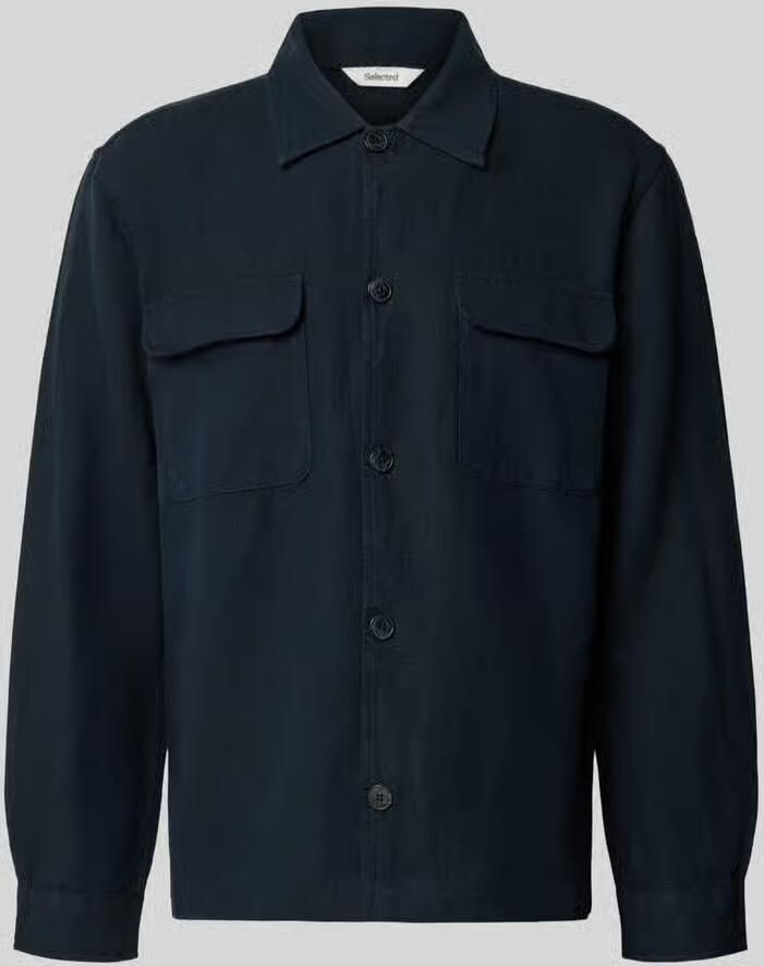 Selected Homme Hemdjack met relaxed fit van mix van katoen en linnen model 'LEROY' - Foto 4