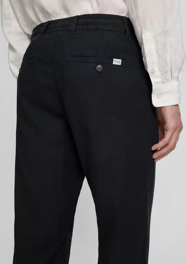 Selected Homme loose fit broek van mix van katoen en linnen model 'BRODY'