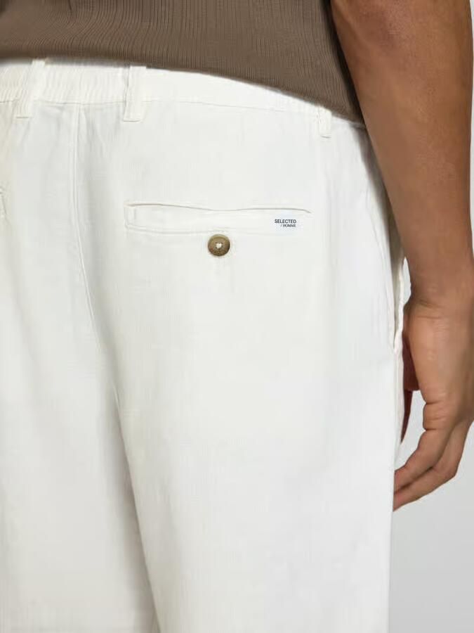 Selected Homme loose fit broek van mix van katoen en linnen model 'BRODY'