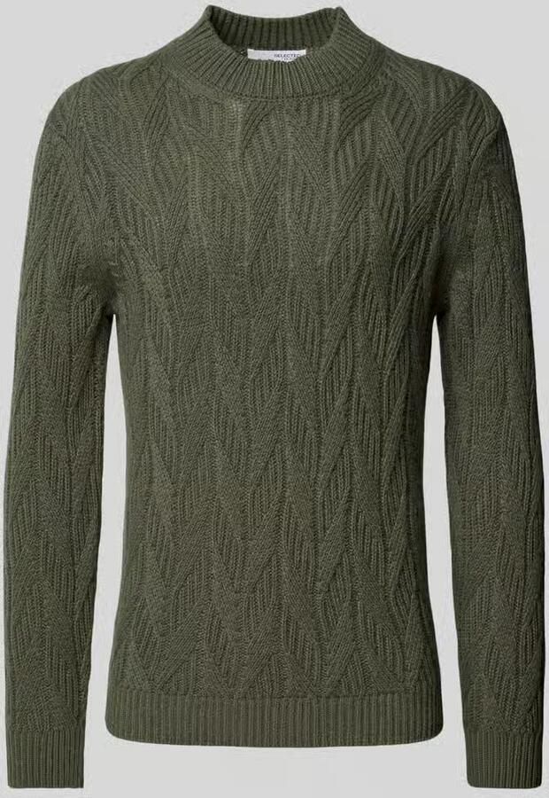 Selected Homme Oversized gebreide pullover met ribboorden model 'CARIS'