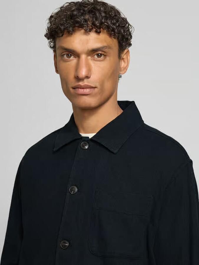 Selected Homme Oversized overshirt van mix van katoen en linnen model 'OTTO BRODY'