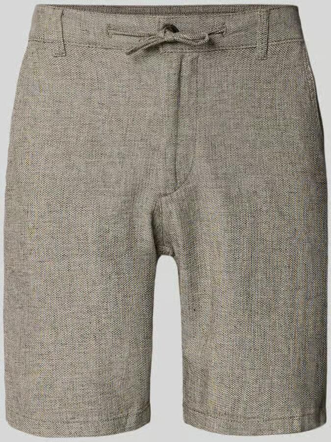 Selected Homme regular fit chino-shorts van mix van katoen en linnen model 'BRODY' - Foto 5