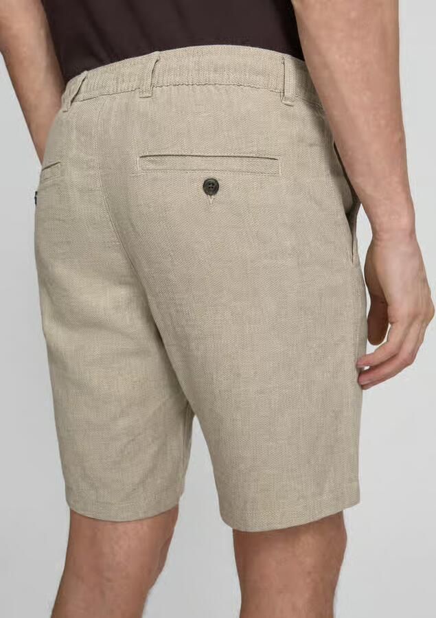 Selected Homme regular fit chino-shorts van mix van katoen en linnen model 'BRODY'