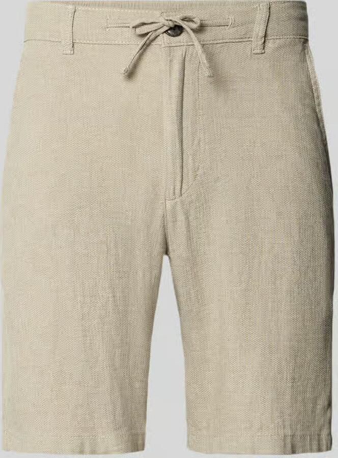 Selected Homme regular fit chino-shorts van mix van katoen en linnen model 'BRODY' - Foto 4