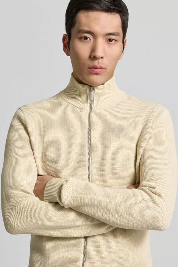 Selected Homme Regular fit gebreid jack van puur katoen model 'DAME' - Foto 2