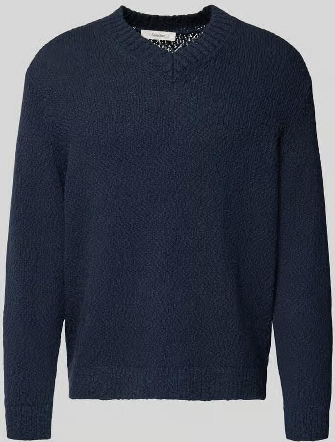 Selected Homme Regular fit gebreide pullover van puur biologisch katoen model 'ANGUS'