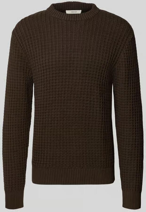 Selected Homme Regular fit gebreide pullover van puur biologisch katoen model 'TOM'