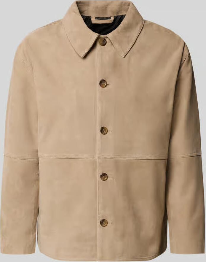Selected Homme regular fit leren jack met platte kraag model 'RORY' - Foto 2
