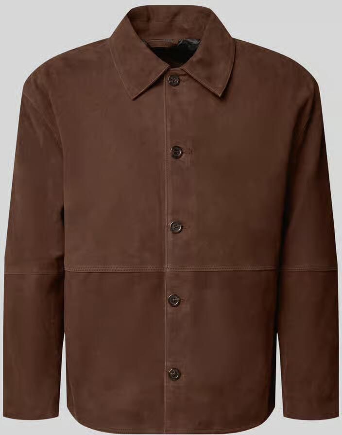 Selected Homme regular fit leren jack met platte kraag model 'RORY' - Foto 2