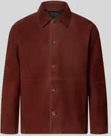 Selected regular fit leren jack van echt geitenleer model 'RORY'