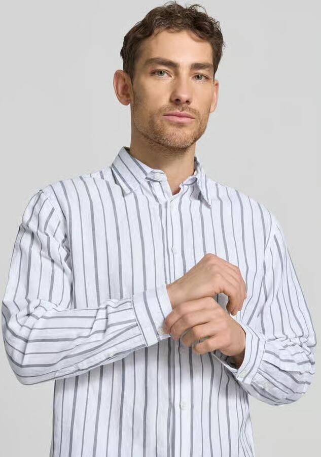 Selected regular fit linnen overhemd van mix van katoen en linnen model 'CLAY'