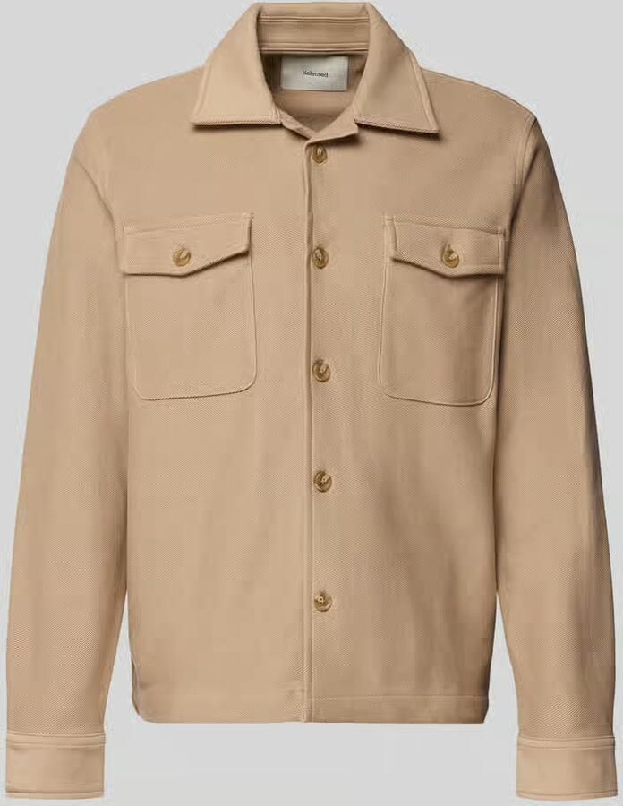 Selected Homme Regular fit overhemdjack van puur biologisch katoen model 'OLIVER'